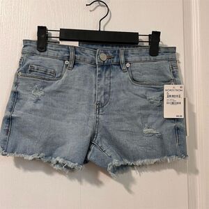 BLANKNYC Women's Midi-Rise Light Wash Denim‎ Shorts Size 26 Blue NWT